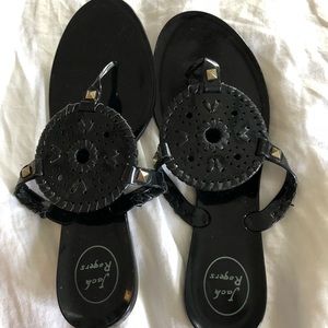 Jack Rogers Jelly Sandals Black Size 10